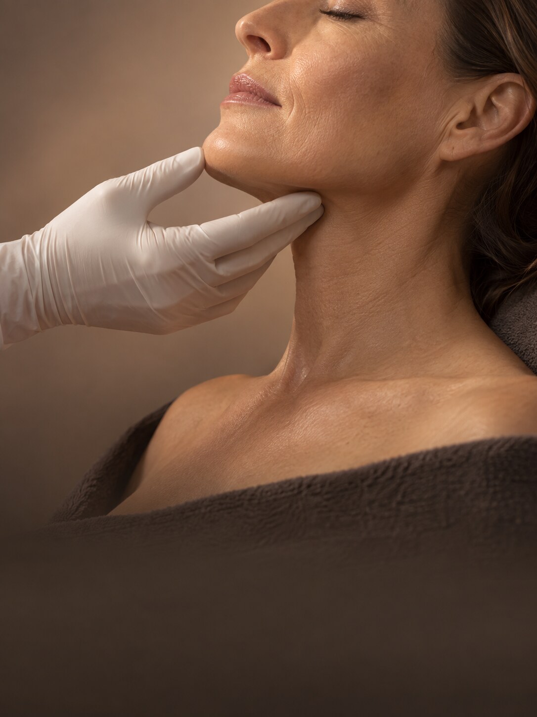 Imagem ilustrativa de avaliação do contorno facial e pescoço